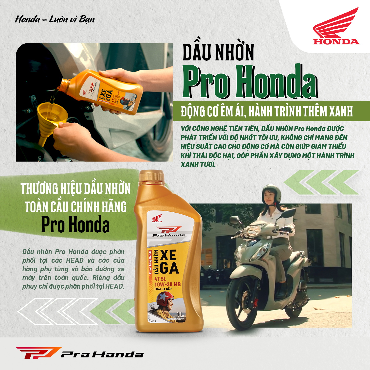 PRO HONDA TRỢ THỦ ĐẮC LỰC CHO XE MÁY HONDA